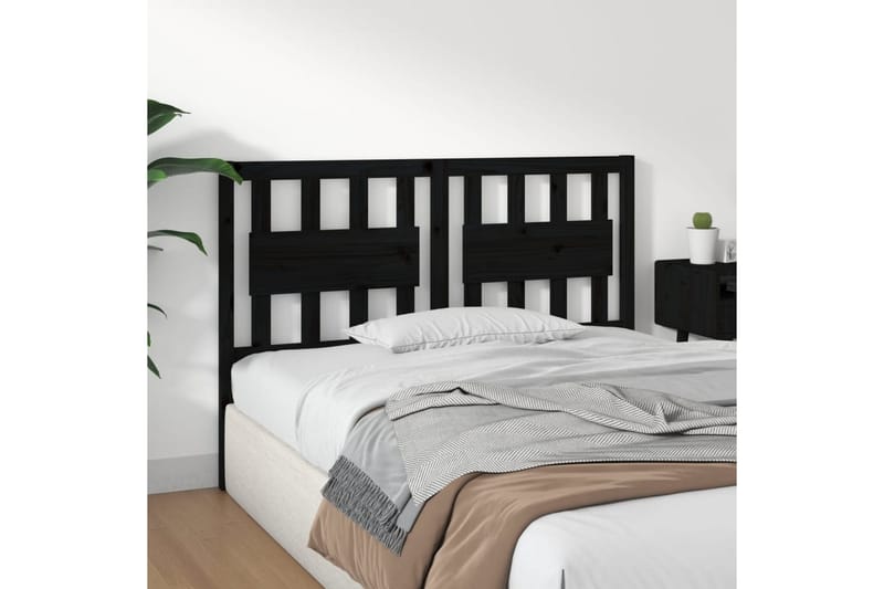 beBasic Sengegavl svart 145,5x4x100 cm heltre furu - Svart - Møbler - Senger - Sengetilbehør & sengegavl - Sengegavl