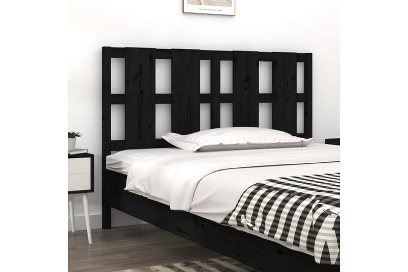 beBasic Sengegavl svart 145,5x4x100 cm heltre furu - Svart - Møbler - Senger - Sengetilbehør & sengegavl - Sengegavl