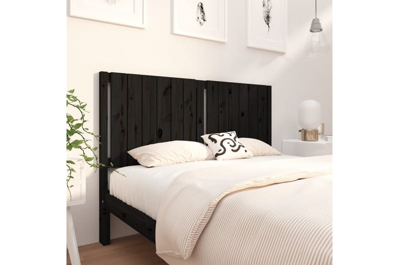 beBasic Sengegavl svart 145,5x4x100 cm heltre furu - Svart - Møbler - Senger - Sengetilbehør & sengegavl - Sengegavl