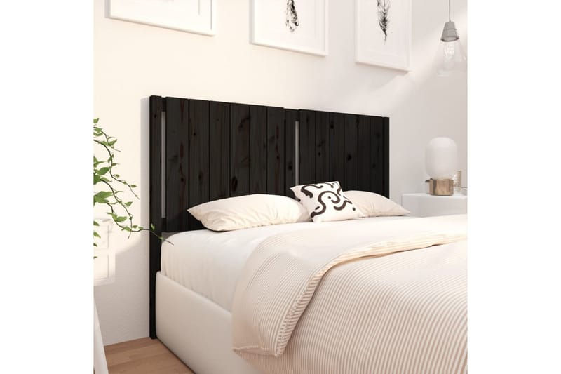 beBasic Sengegavl svart 145,5x4x100 cm heltre furu - Svart - Møbler - Senger - Sengetilbehør & sengegavl - Sengegavl