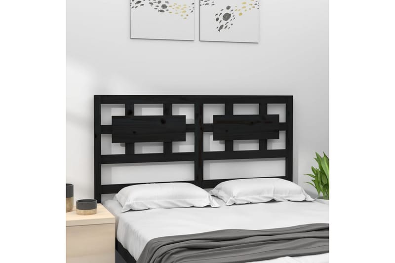 beBasic Sengegavl svart 145,5x4x100 cm heltre furu - Svart - Møbler - Senger - Sengetilbehør & sengegavl - Sengegavl
