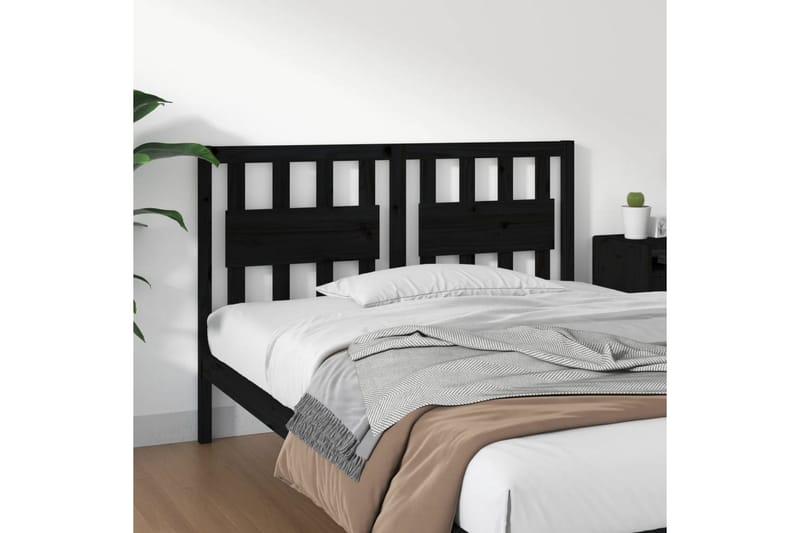 beBasic Sengegavl svart 145,5x4x100 cm heltre furu - Svart - Møbler - Senger - Sengetilbehør & sengegavl - Sengegavl