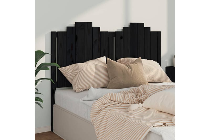 beBasic Sengegavl svart 146x4x110 cm heltre furu - Svart - Møbler - Senger - Sengetilbehør & sengegavl - Sengegavl