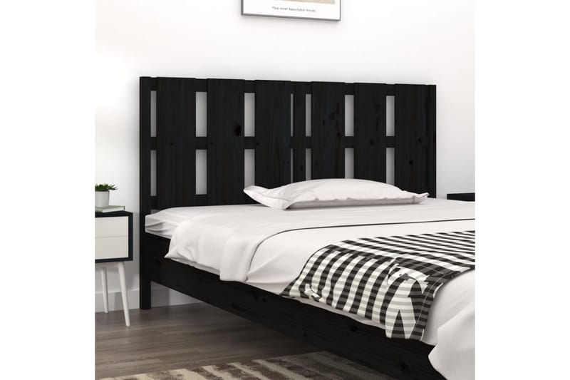 beBasic Sengegavl svart 155,5x4x100 cm heltre furu - Svart - Møbler - Senger - Sengetilbehør & sengegavl - Sengegavl
