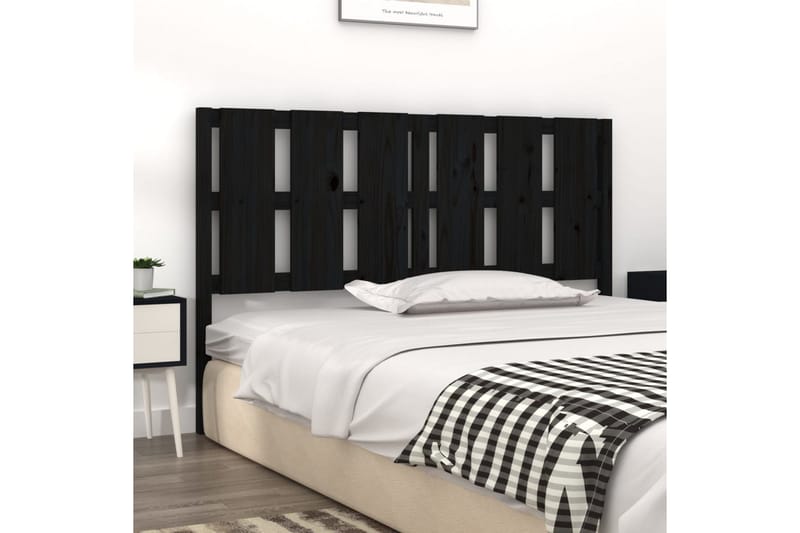 beBasic Sengegavl svart 155,5x4x100 cm heltre furu - Svart - Møbler - Senger - Sengetilbehør & sengegavl - Sengegavl