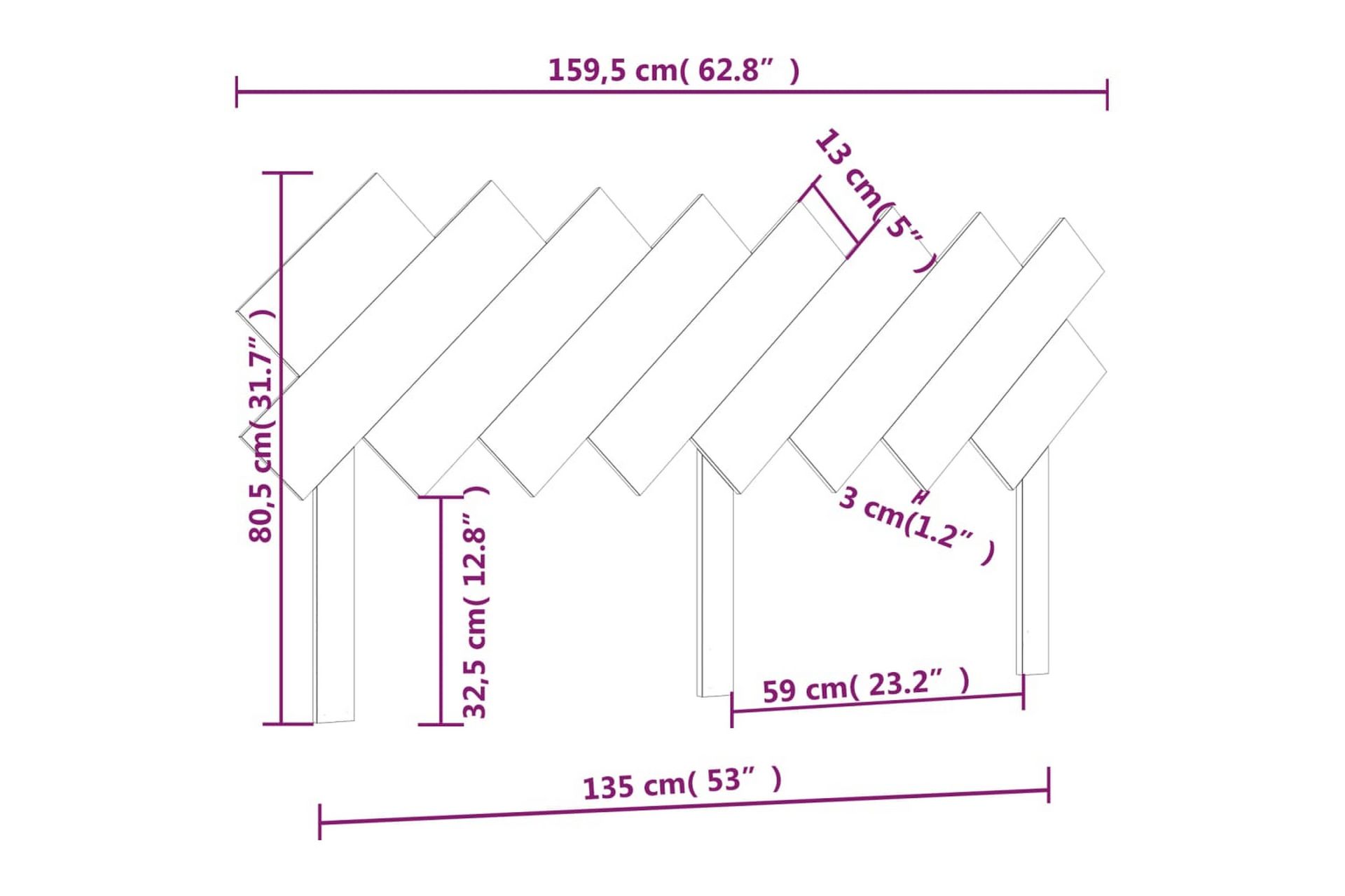 beBasic Sengegavl svart 159,5x3x80,5 cm heltre furu - Svart - Møbler - Senger - Sengetilbehør & sengegavl - Sengegavl