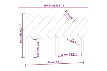beBasic Sengegavl svart 159,5x3x80,5 cm heltre furu - Svart - Møbler - Senger - Sengetilbehør & sengegavl - Sengegavl