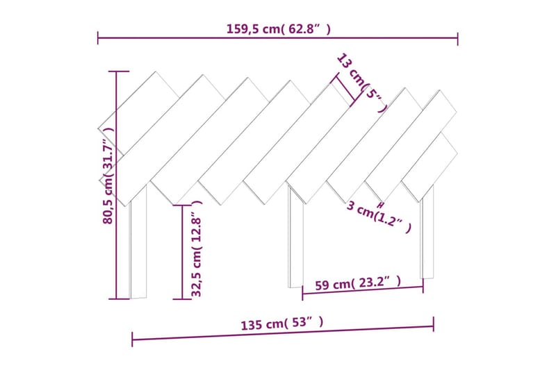 beBasic Sengegavl svart 159,5x3x80,5 cm heltre furu - Svart - Møbler - Senger - Sengetilbehør & sengegavl - Sengegavl