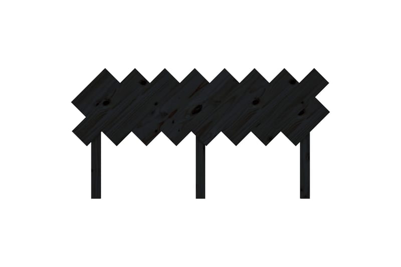 beBasic Sengegavl svart 159,5x3x80,5 cm heltre furu - Svart - Sengegavl