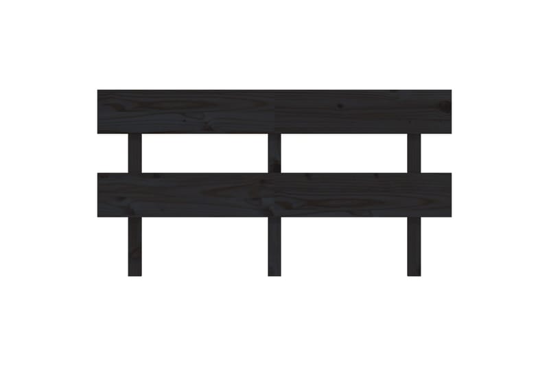 beBasic Sengegavl svart 164x3x81 cm heltre furu - Svart - Sengegavl