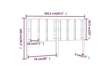 beBasic Sengegavl svart 165,5x4x100 cm heltre furu - Svart - Møbler - Senger - Sengetilbehør & sengegavl - Sengegavl