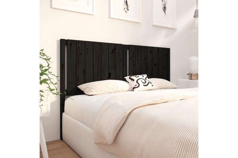 beBasic Sengegavl svart 165,5x4x100 cm heltre furu - Svart - Møbler - Senger - Sengetilbehør & sengegavl - Sengegavl