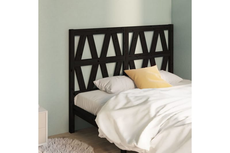 beBasic Sengegavl svart 166x4x100 cm heltre furu - Svart - Møbler - Senger - Sengetilbehør & sengegavl - Sengegavl
