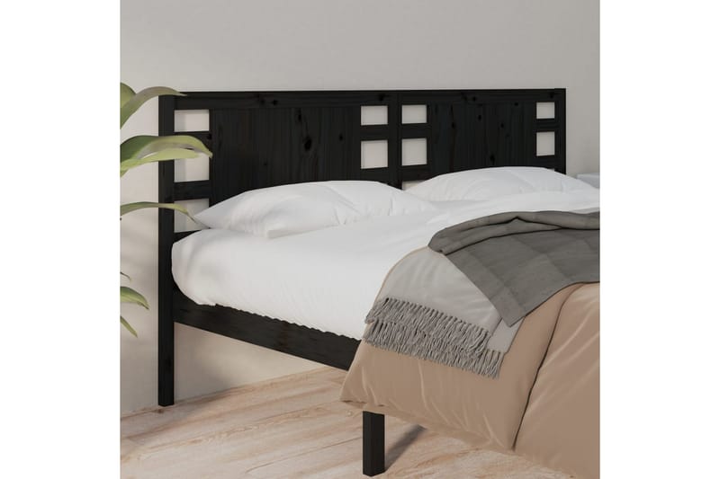 beBasic Sengegavl svart 166x4x100 cm heltre furu - Svart - Møbler - Senger - Sengetilbehør & sengegavl - Sengegavl