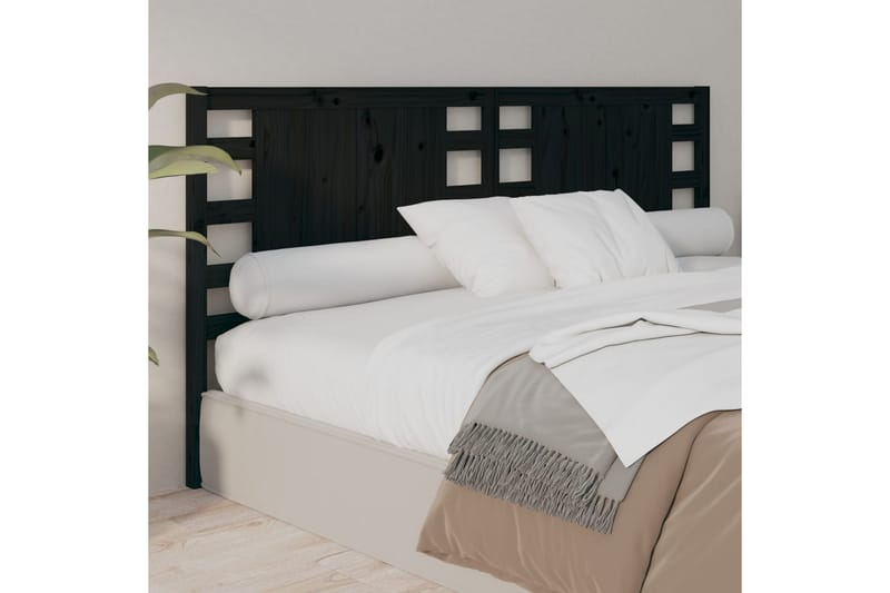 beBasic Sengegavl svart 166x4x100 cm heltre furu - Svart - Møbler - Senger - Sengetilbehør & sengegavl - Sengegavl