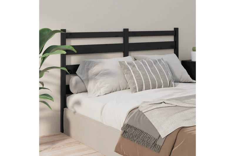 beBasic Sengegavl svart 166x4x100 cm heltre furu - Svart - Møbler - Senger - Sengetilbehør & sengegavl - Sengegavl