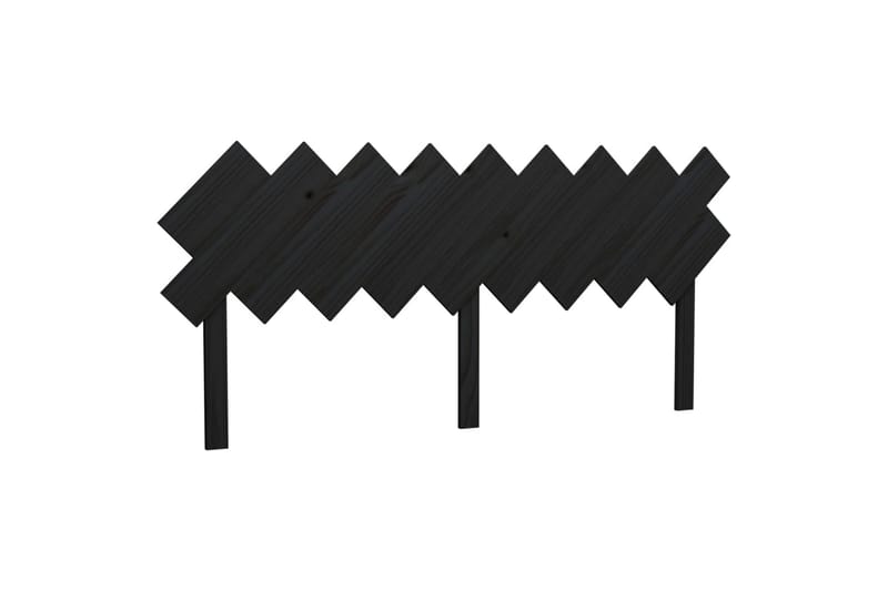 beBasic Sengegavl svart 178x3x80,5 cm heltre furu - Svart - Sengegavl
