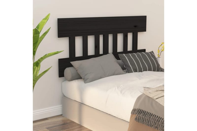 beBasic Sengegavl svart 183,5x3x81 cm heltre furu - Svart - Møbler - Senger - Sengetilbehør & sengegavl - Sengegavl