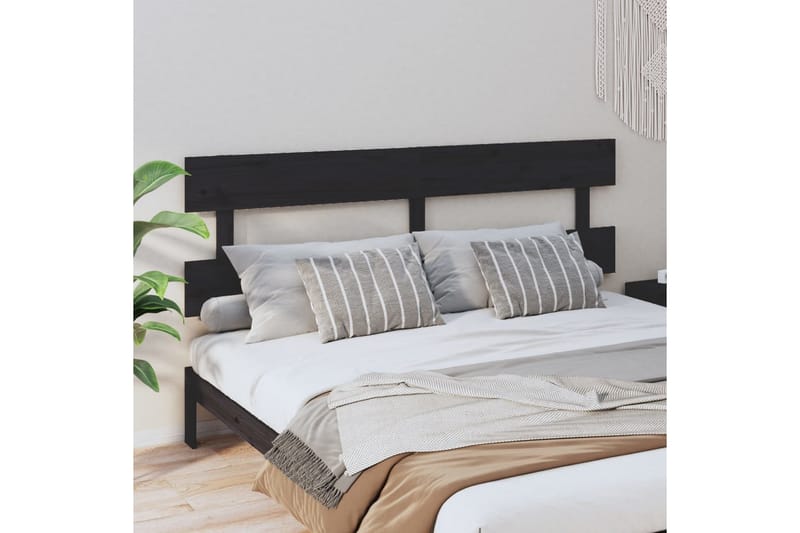 beBasic Sengegavl svart 184x3x81 cm heltre furu - Svart - Møbler - Senger - Sengetilbehør & sengegavl - Sengegavl