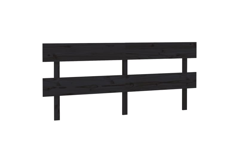 beBasic Sengegavl svart 184x3x81 cm heltre furu - Svart - Sengegavl