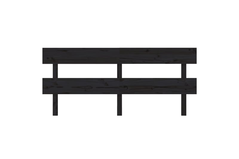 beBasic Sengegavl svart 184x3x81 cm heltre furu - Svart - Sengegavl