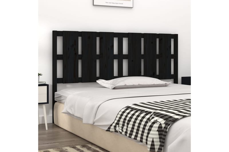 beBasic Sengegavl svart 185,5x4x100 cm heltre furu - Svart - Møbler - Senger - Sengetilbehør & sengegavl - Sengegavl
