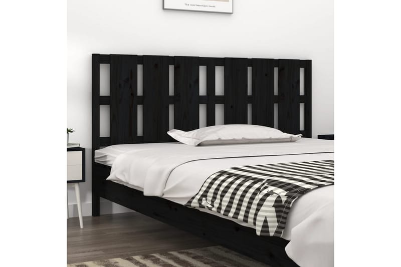 beBasic Sengegavl svart 185,5x4x100 cm heltre furu - Svart - Møbler - Senger - Sengetilbehør & sengegavl - Sengegavl
