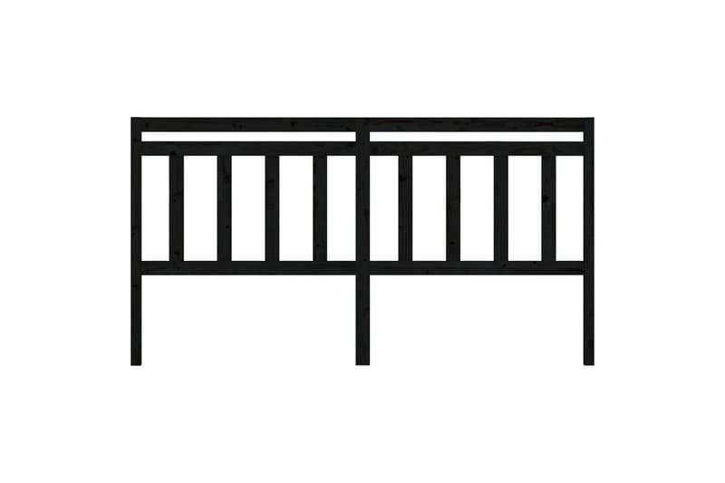 beBasic Sengegavl svart 186x4x100 cm heltre furu - Svart - Møbler - Senger - Sengetilbehør & sengegavl - Sengegavl