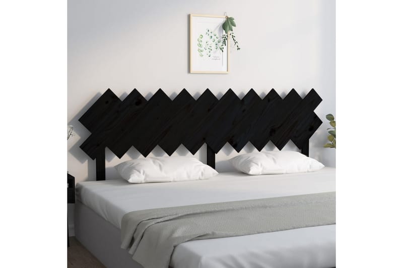 beBasic Sengegavl svart 196x3x80,5 cm heltre furu - Svart - Møbler - Senger - Sengetilbehør & sengegavl - Sengegavl