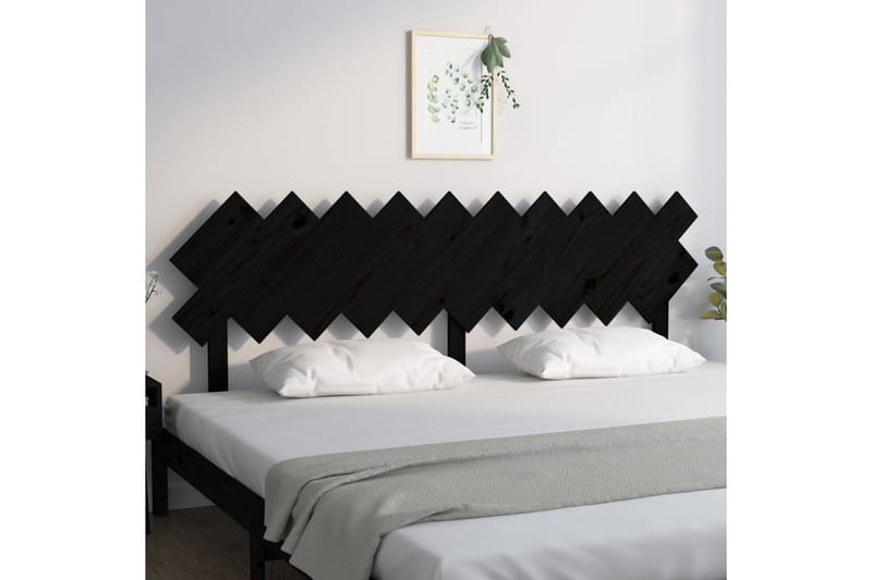 beBasic Sengegavl svart 196x3x80,5 cm heltre furu - Svart - Møbler - Senger - Sengetilbehør & sengegavl - Sengegavl