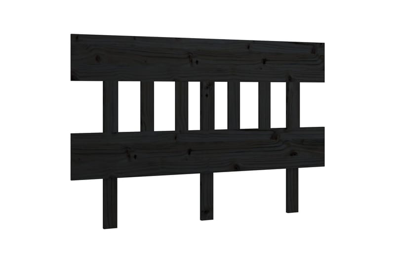 beBasic Sengegavl svart 203,5x3x81 cm heltre furu - Svart - Sengegavl