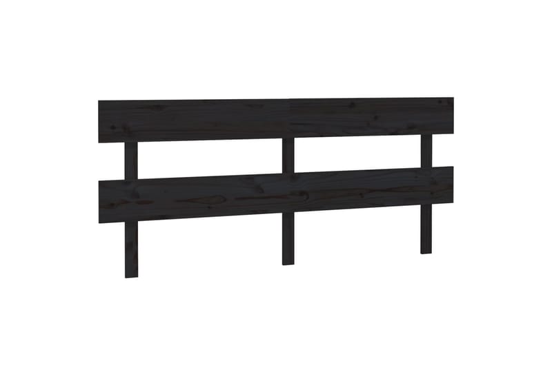 beBasic Sengegavl svart 204x3x81 cm heltre furu - Svart - Møbler - Senger - Sengetilbehør & sengegavl - Sengegavl