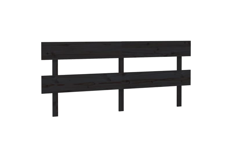 beBasic Sengegavl svart 204x3x81 cm heltre furu - Svart - Sengegavl