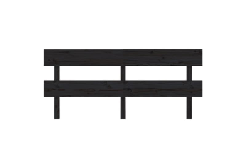 beBasic Sengegavl svart 204x3x81 cm heltre furu - Svart - Sengegavl