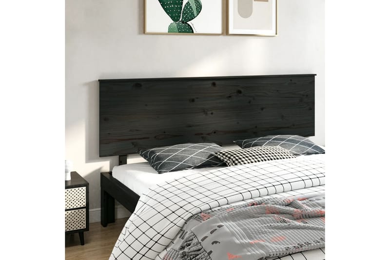 beBasic Sengegavl svart 204x6x82,5 cm heltre furu - Svart - Møbler - Senger - Sengetilbehør & sengegavl - Sengegavl