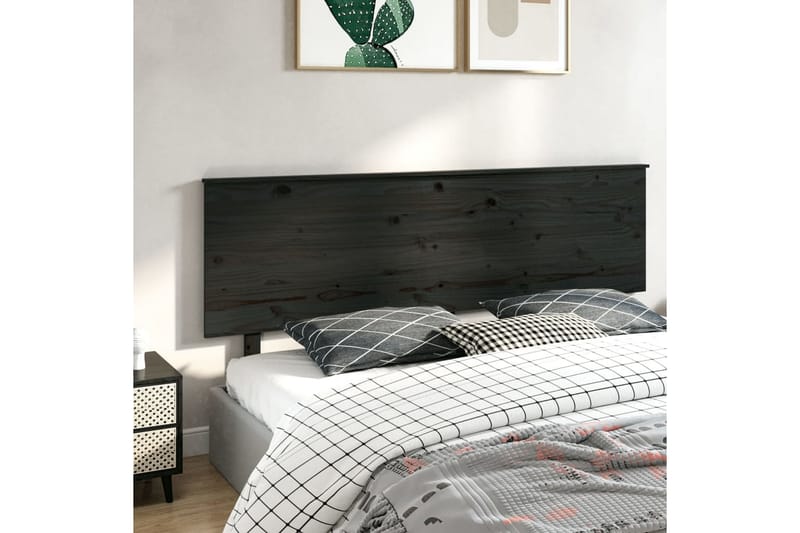 beBasic Sengegavl svart 204x6x82,5 cm heltre furu - Svart - Møbler - Senger - Sengetilbehør & sengegavl - Sengegavl