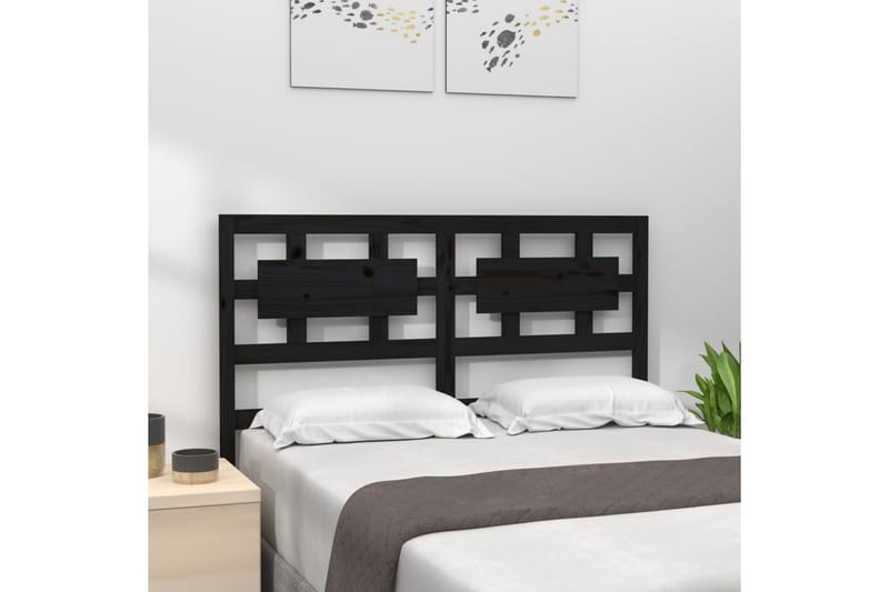 beBasic Sengegavl svart 205,5x4x100 cm heltre furu - Svart - Møbler - Senger - Sengetilbehør & sengegavl - Sengegavl