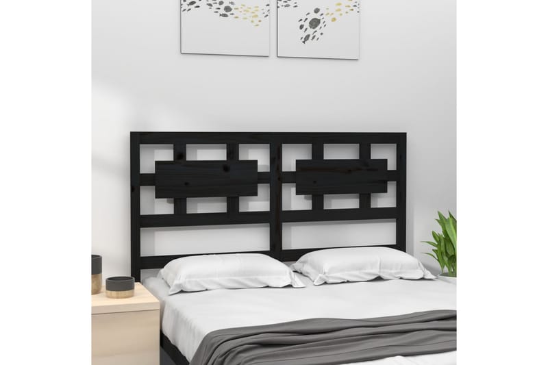 beBasic Sengegavl svart 205,5x4x100 cm heltre furu - Svart - Møbler - Senger - Sengetilbehør & sengegavl - Sengegavl