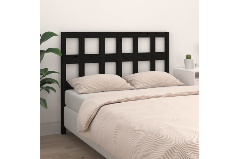 beBasic Sengegavl svart 205,5x4x100 cm heltre furu - Svart - Møbler - Senger - Sengetilbehør & sengegavl - Sengegavl