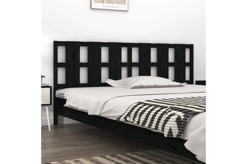 beBasic Sengegavl svart 205,5x4x100 cm heltre furu - Svart - Møbler - Senger - Sengetilbehør & sengegavl - Sengegavl