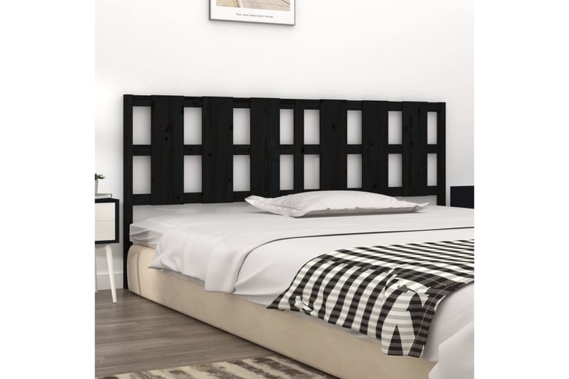 beBasic Sengegavl svart 205,5x4x100 cm heltre furu - Svart - Møbler - Senger - Sengetilbehør & sengegavl - Sengegavl