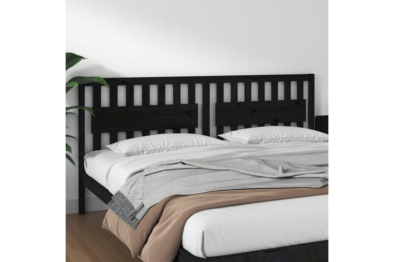 beBasic Sengegavl svart 205,5x4x100 cm heltre furu - Svart - Møbler - Senger - Sengetilbehør & sengegavl - Sengegavl