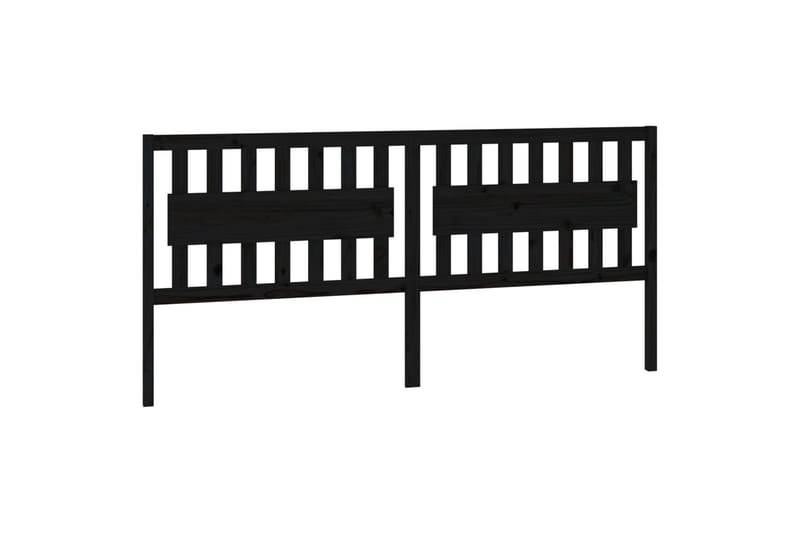 beBasic Sengegavl svart 205,5x4x100 cm heltre furu - Svart - Møbler - Senger - Sengetilbehør & sengegavl - Sengegavl