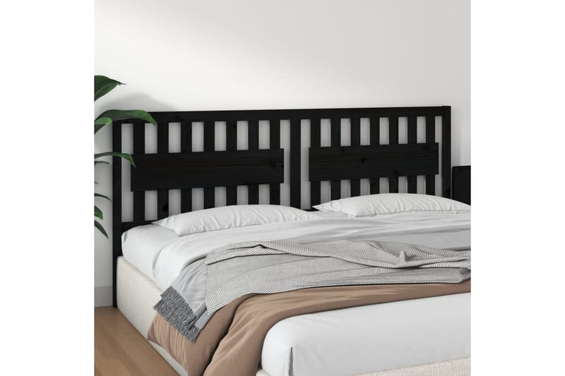 beBasic Sengegavl svart 205,5x4x100 cm heltre furu - Svart - Møbler - Senger - Sengetilbehør & sengegavl - Sengegavl