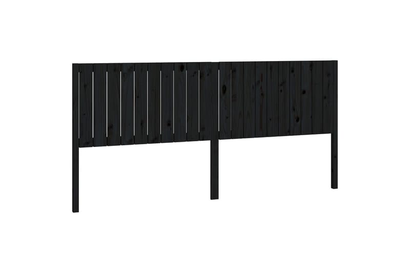 beBasic Sengegavl svart 205,5x4x100 cm heltre furu - Svart - Møbler - Senger - Sengetilbehør & sengegavl - Sengegavl