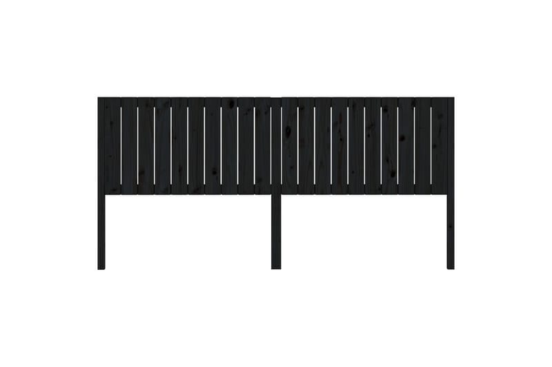 beBasic Sengegavl svart 205,5x4x100 cm heltre furu - Svart - Sengegavl