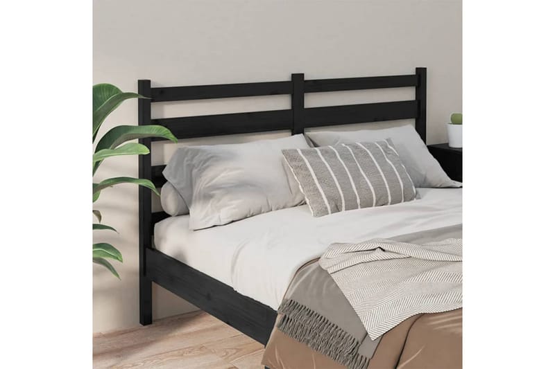 beBasic Sengegavl svart 206x4x100 cm heltre furu - Svart - Møbler - Senger - Sengetilbehør & sengegavl - Sengegavl