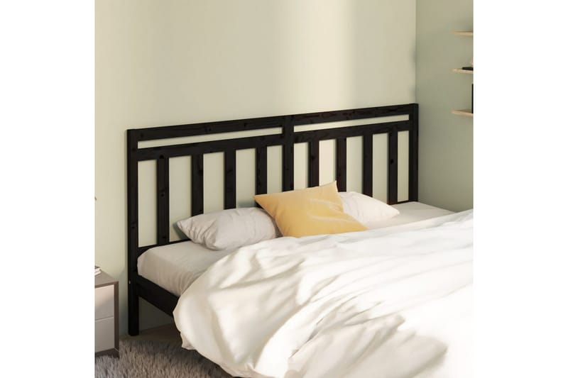 beBasic Sengegavl svart 206x4x100 cm heltre furu - Svart - Møbler - Senger - Sengetilbehør & sengegavl - Sengegavl