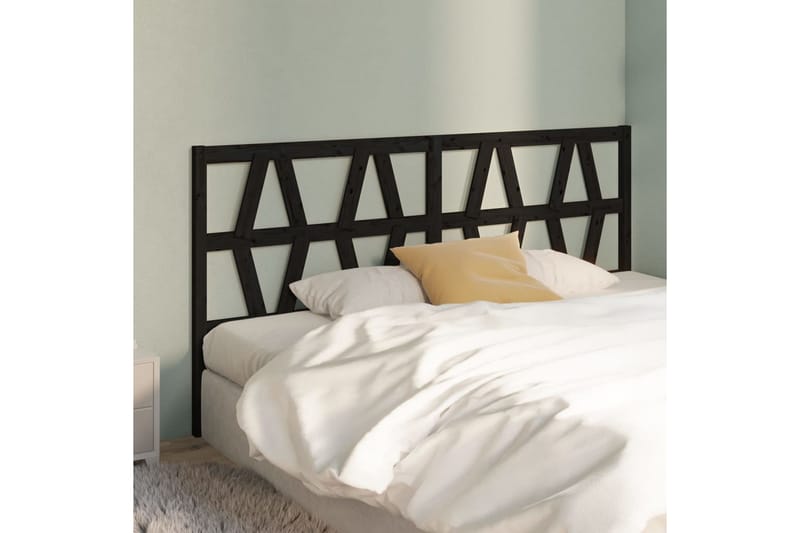 beBasic Sengegavl svart 206x4x100 cm heltre furu - Svart - Møbler - Senger - Sengetilbehør & sengegavl - Sengegavl