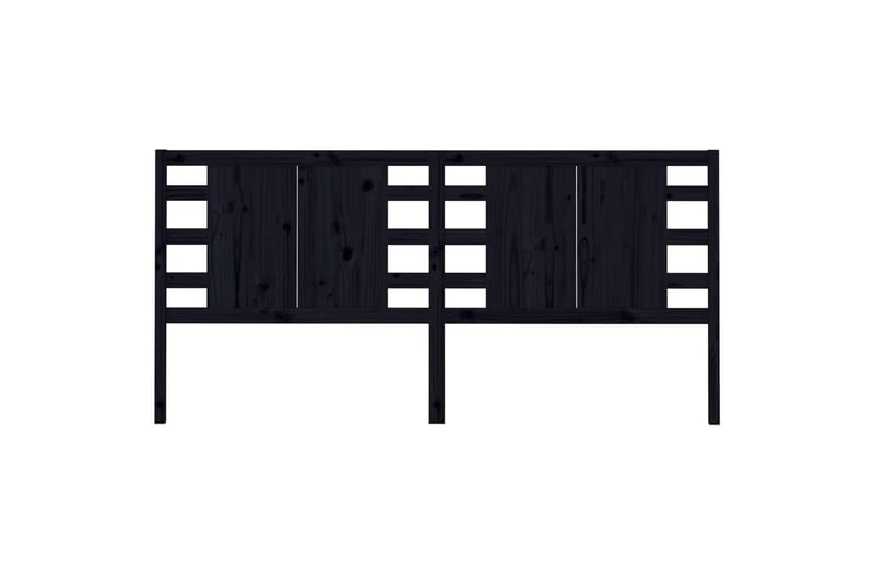 beBasic Sengegavl svart 206x4x100 cm heltre furu - Svart - Møbler - Senger - Sengetilbehør & sengegavl - Sengegavl